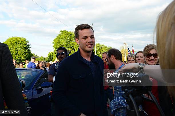 Clark Beckham arrives at the parade on May 1, 2015 in White House, Tennessee.