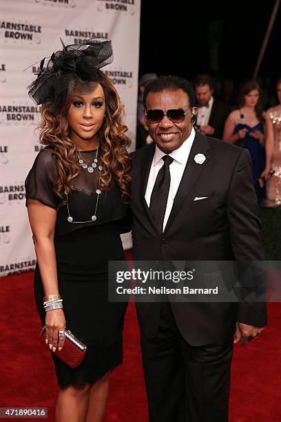 Ron Isley and Kandy Johnson Isley attend the 2015 Barnstable Brown Kentucky Derby Eve Gala at the Barnstable Brown House on May 1, 2015 in...