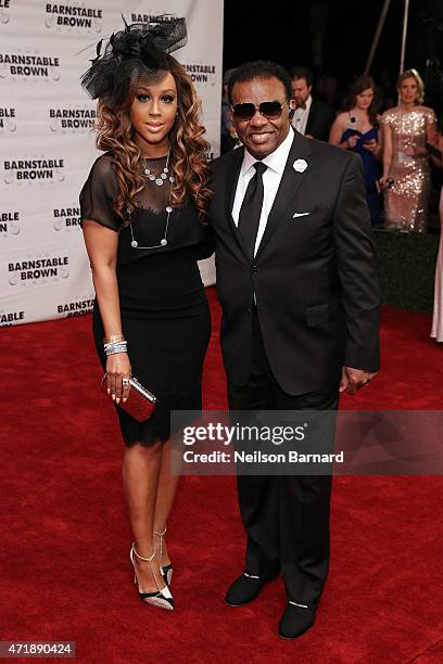 Ron Isley and Kandy Johnson Isley attend the 2015 Barnstable Brown Kentucky Derby Eve Gala at the Barnstable Brown House on May 1, 2015 in...