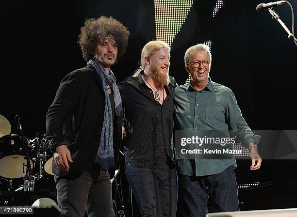 Doyle Bramhall II, Derek Trucks and Eric Clapton perform at the Eric Clapton's 70th Birthday Concert Celebration at Madison Square Garden on May 1,...