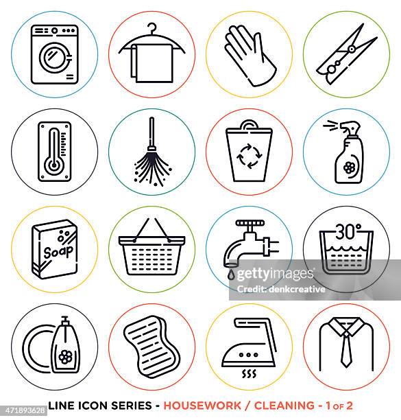 housework icons - can top stock illustrations
