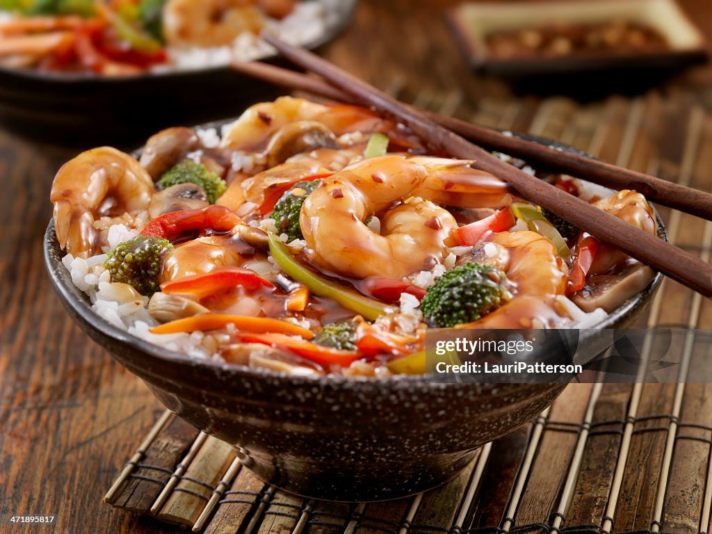Garnelen-Teriyaki Rice Bowl