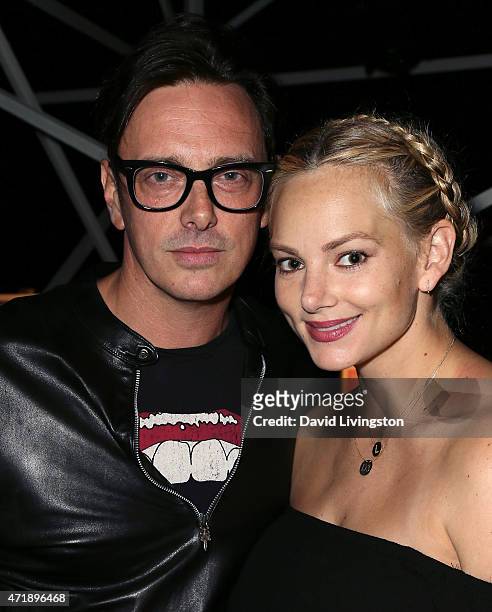 Actors Donovan Leitch Jr. And Libby Mintz attend a Debbie Harry and Chris Stein hosted cocktail party at the Hollywood Roosevelt Hotel on May 1, 2015...