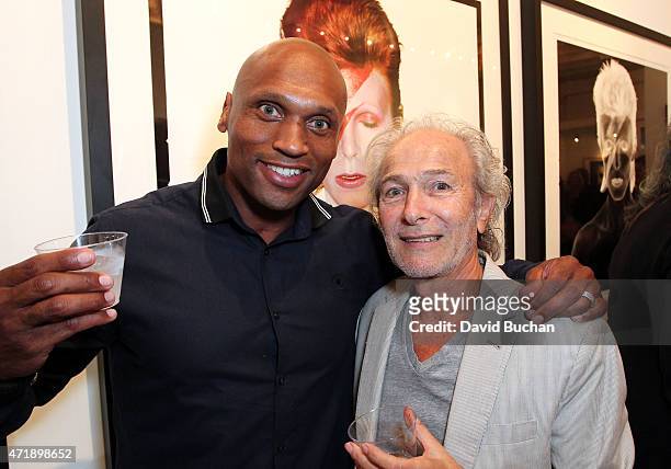 Actor Mark Smith and Martin Samuel attend the 5th Annual Brit Week exhibition of "David Bowie: A Lad Insane" by Brian Duffy on May 1, 2015 in Los...