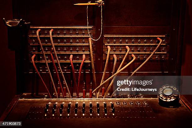 antique telephone switchboard - switchboard stock pictures, royalty-free photos & images