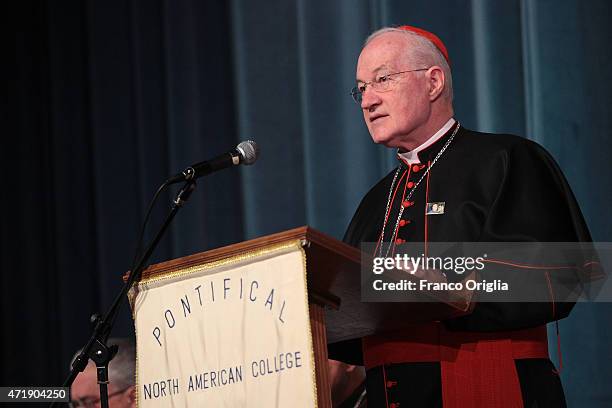 Cardinal Marc Ouellet attends a conference on the canonization of Junipero Serra in light of 'Ecclesia in America' on May 2, 2015 in Vatican City,...