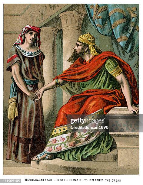 ilustrações de stock, clip art, desenhos animados e ícones de nebuchadnezzar exigindo daniel - babil