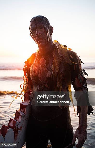 zombie surfer - blood covered stock pictures, royalty-free photos & images