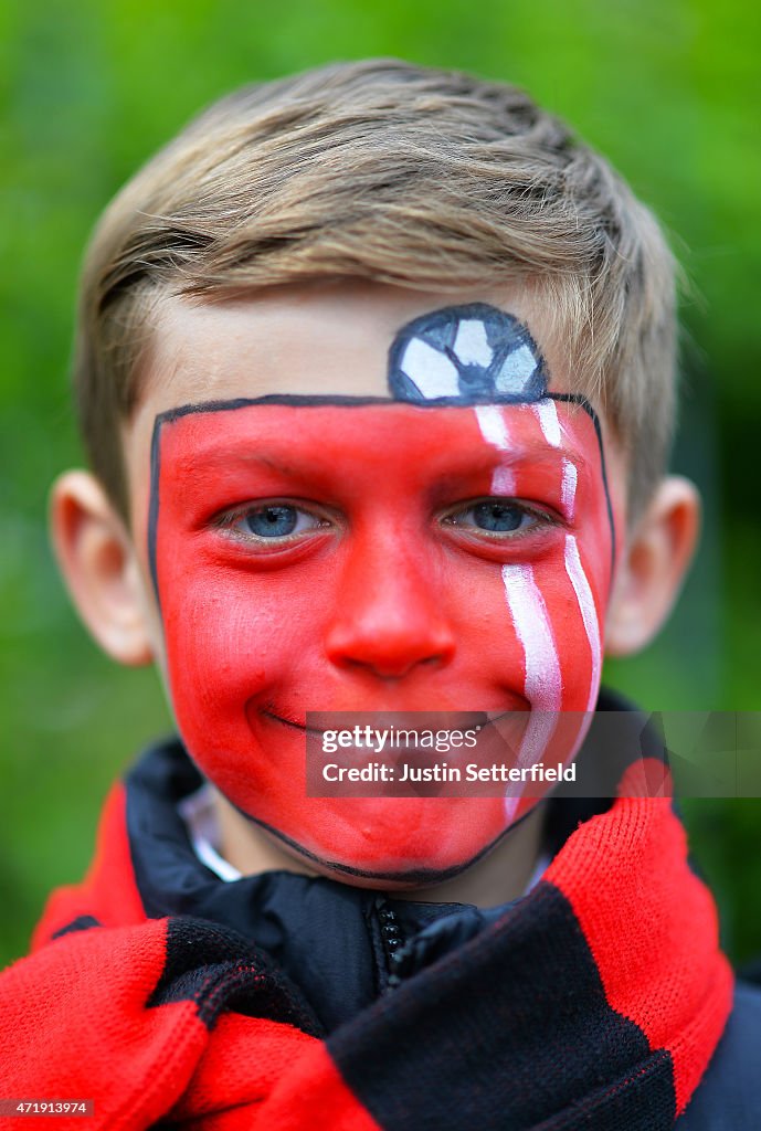 A young Bournemouth fan arrives ahead of the Sky Bet Championship ...