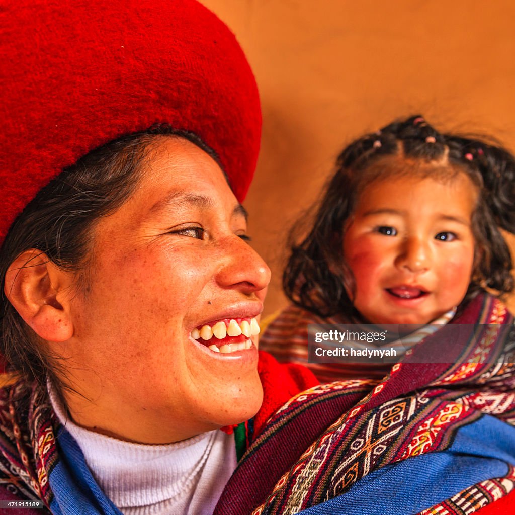 Peruvian woman with her baby, The Sacred Valley, Chinchero