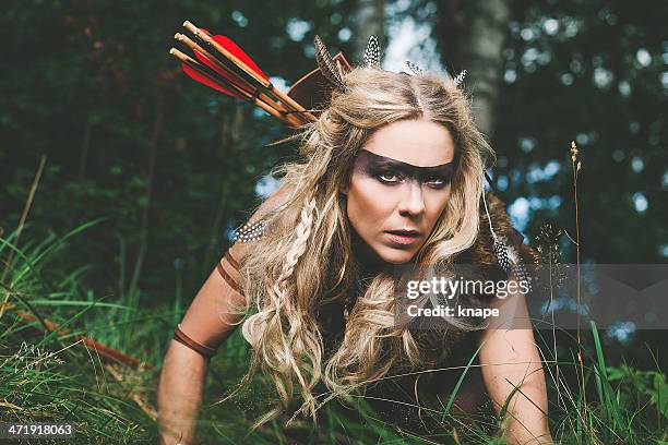 beautiful northern elf warrior princess - amazon warriors stock pictures, royalty-free photos & images