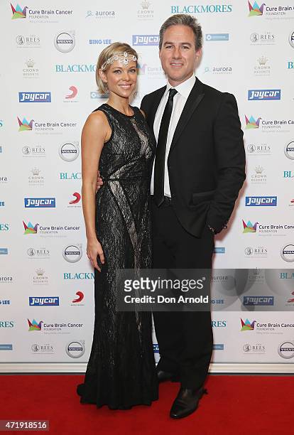 Holly Brisley and Paul Ford attend the Cure Brain Cancer Foundation 1930s Hollywood Glamour Ball at the Hordern Pavillion on May 2, 2015 in Sydney,...