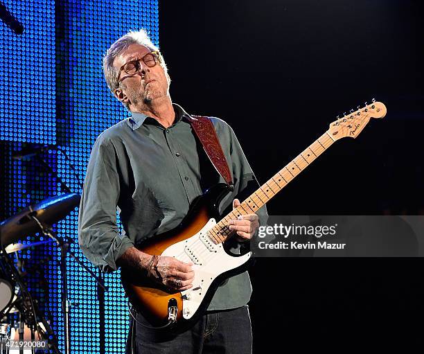 Eric Clapton performs onstage during his 70th Birthday Concert Celebration at Madison Square Garden on May 1, 2015 in New York City.