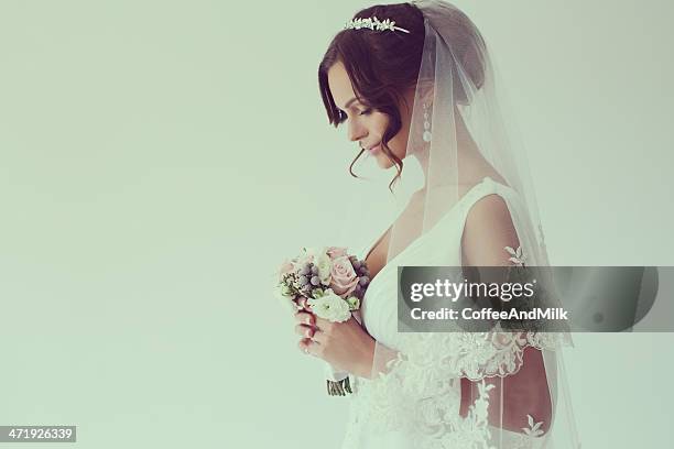 young beautiful bride - bride veil stock pictures, royalty-free photos & images