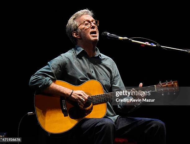 Eric Clapton performs onstage during his 70th Birthday Concert Celebration at Madison Square Garden on May 1, 2015 in New York City.