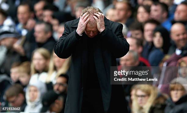 Steve McClaren, manager of Derby looks on during the Sky Bet Championship match between Derby County and Reading at iPro Stadium on May 2, 2015 in...
