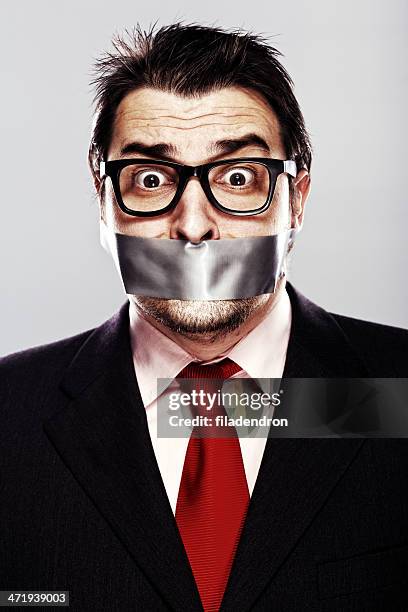 businessman gagged - gagged stock pictures, royalty-free photos & images