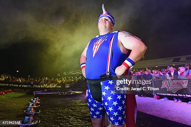 Fan enjoys infield festivities at Talladega Superspeedway on May 1, 2015 in Talladega, Alabama.