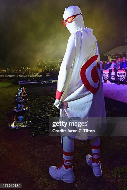 Fan enjoys infield festivities at Talladega Superspeedway on May 1, 2015 in Talladega, Alabama.