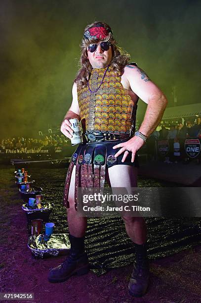 The "Copenhagen Cowboy" enjoys infield festivities at Talladega Superspeedway on May 1, 2015 in Talladega, Alabama.