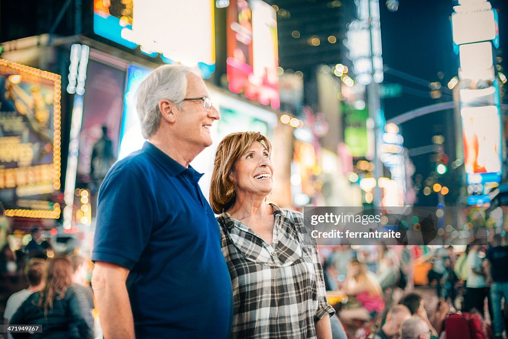 Senior Couple in Times Square New York