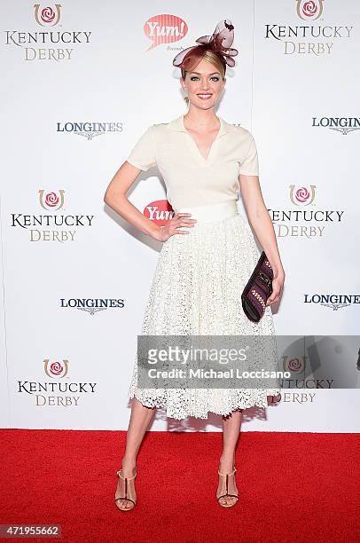 Model Lindsay Ellingston attends the 141st Kentucky Derby at Churchill Downs on May 2, 2015 in Louisville, Kentucky.