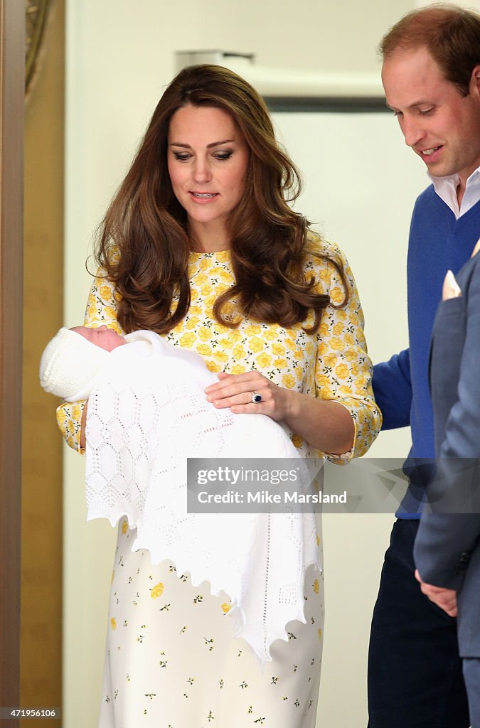 The Duke And Duchess Of Cambridge Depart The Lindo Wing With Their Daughter