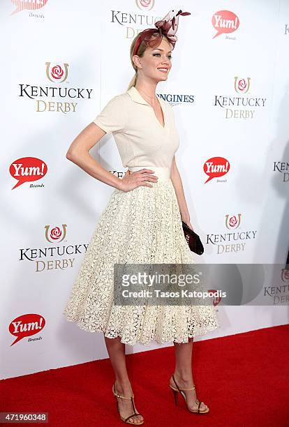 Model Lindsay Ellingson attends the 141st Kentucky Derby at Churchill Downs on May 2, 2015 in Louisville, Kentucky.