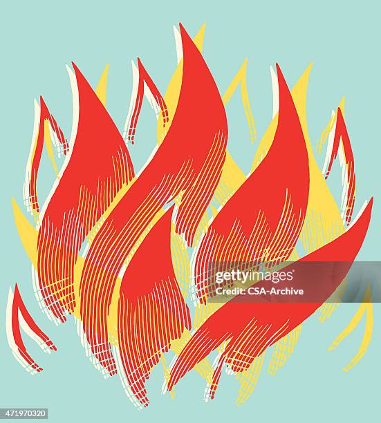 ilustraciones, imágenes clip art, dibujos animados e iconos de stock de llamas - infierno fuego