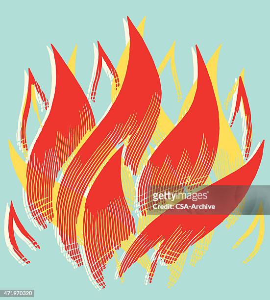 illustrazioni stock, clip art, cartoni animati e icone di tendenza di fiamme - calore concetto