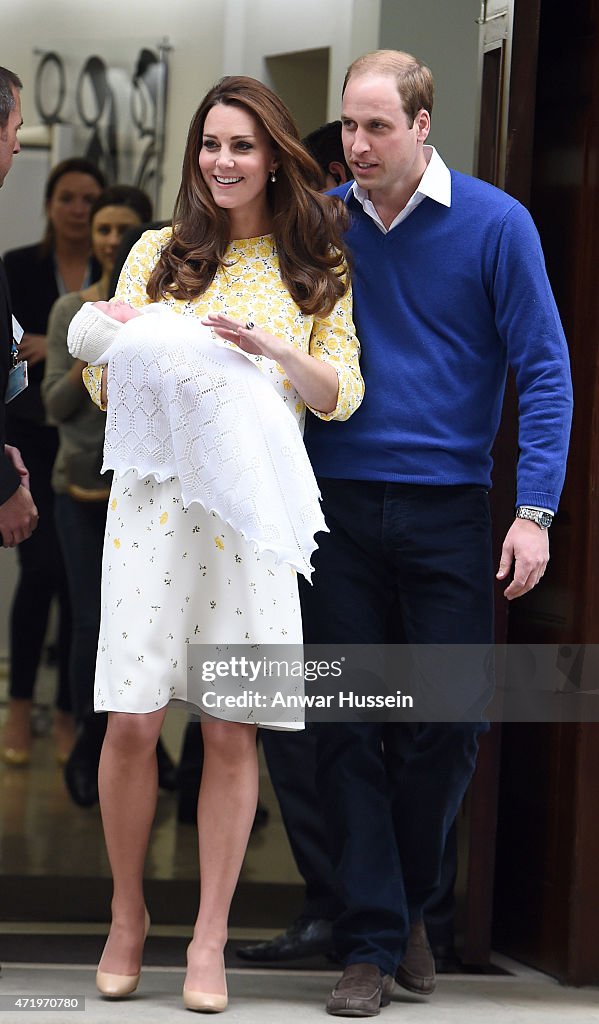 The Duke And Duchess Of Cambridge Depart The Lindo Wing With Their Daughter