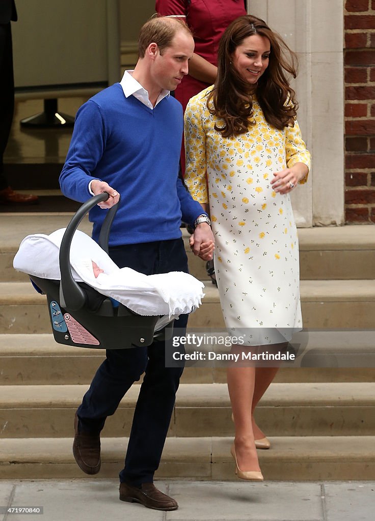 The Duke And Duchess Of Cambridge Depart The Lindo Wing With Thier Second Child