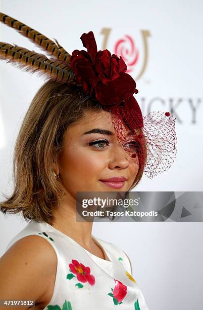 Actress Sarah Hyland attends the 141st Kentucky Derby at Churchill Downs on May 2, 2015 in Louisville, Kentucky.