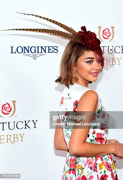 Actress Sarah Hyland attends the 141st Kentucky Derby at Churchill Downs on May 2, 2015 in Louisville, Kentucky.