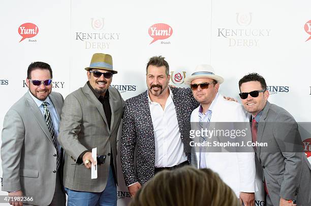 Joey Fatone and guests attend the 141st Kentucky Derby at Churchill Downs on May 2, 2015 in Louisville, Kentucky.