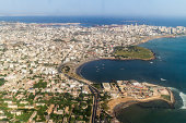 Aerial view of Dakar land and water