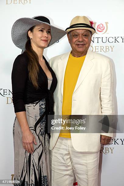 Natasha Rubin and Cheech Marin attends the 141st Kentucky Derby at Churchill Downs on May 2, 2015 in Louisville, Kentucky.