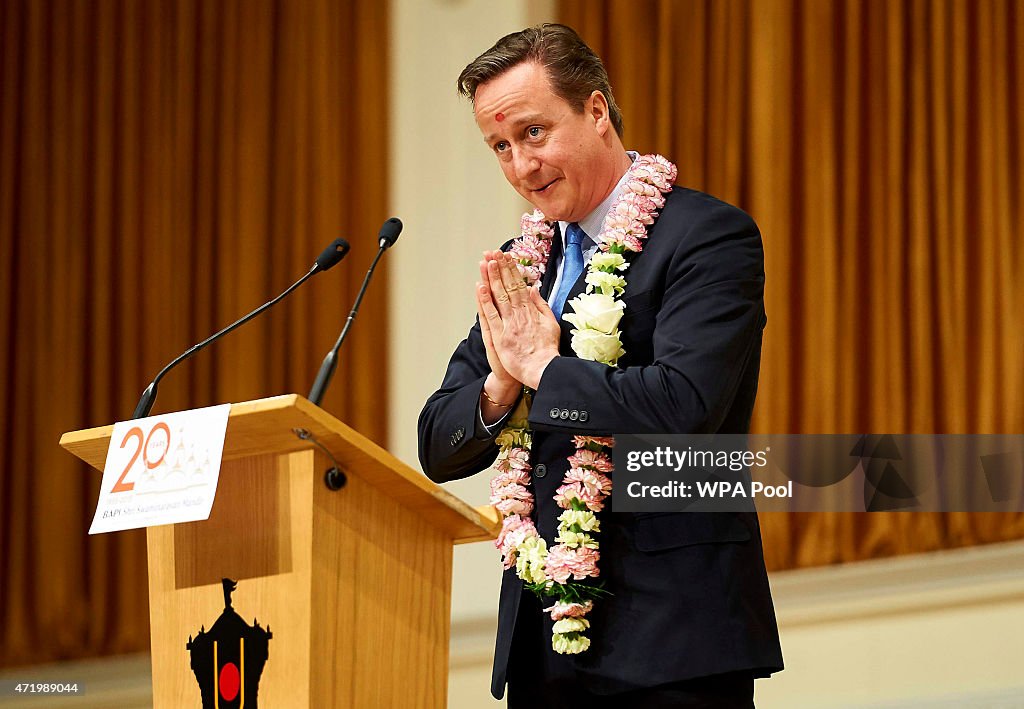 Prime Minister David Cameron Visits Neasden Hindu Temple