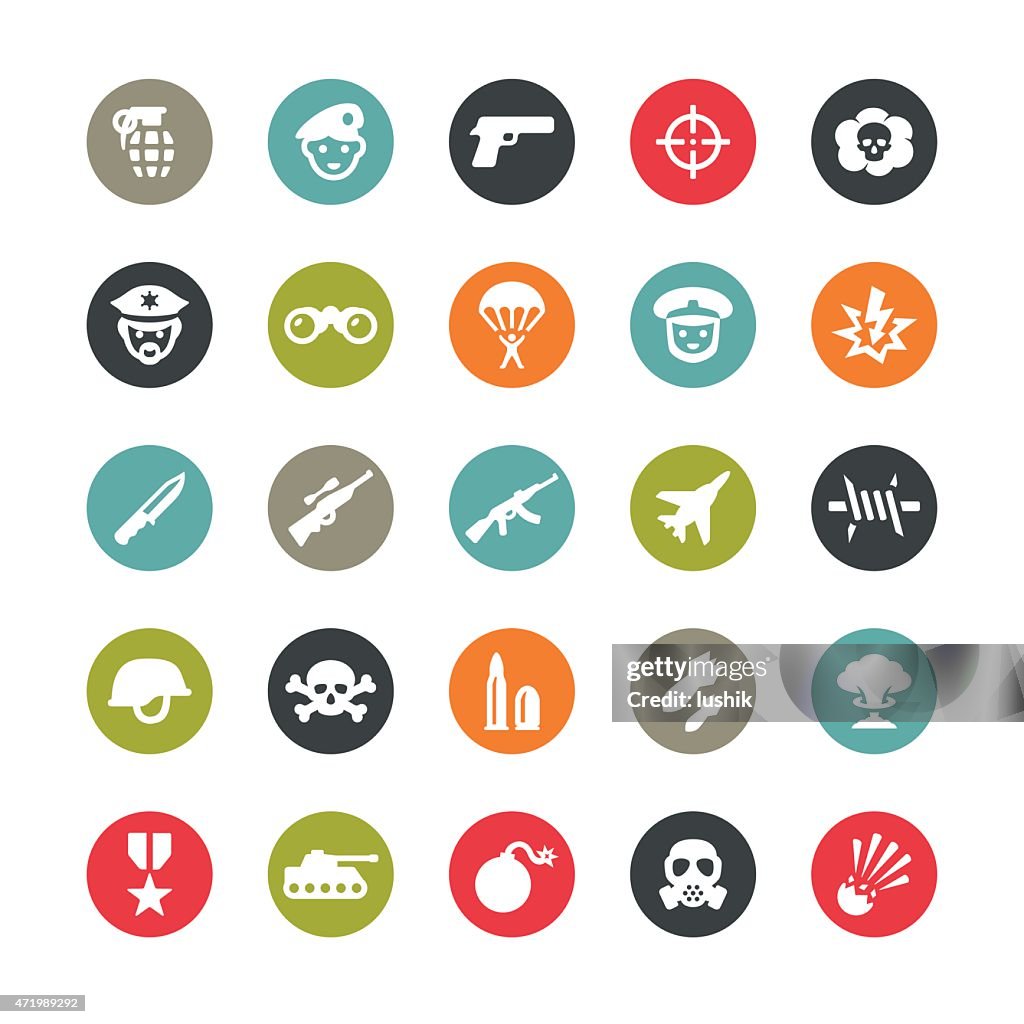 Armée de terre et de l'armée vector icons/Ringico series