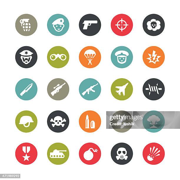 army and military vector icons / ringico series - nuclear explosion icon stock illustrations