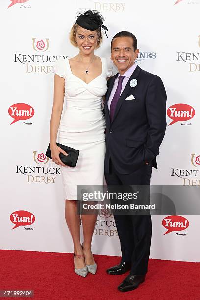 Kristanna Loken and Antonio Villaraigosa attend the 141st Kentucky Derby at Churchill Downs on May 2, 2015 in Louisville, Kentucky.