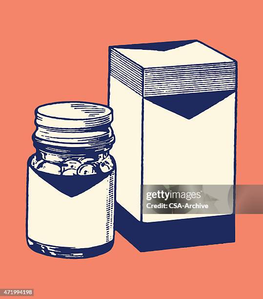 kitchen containers - pharmaceutical packaging stock illustrations