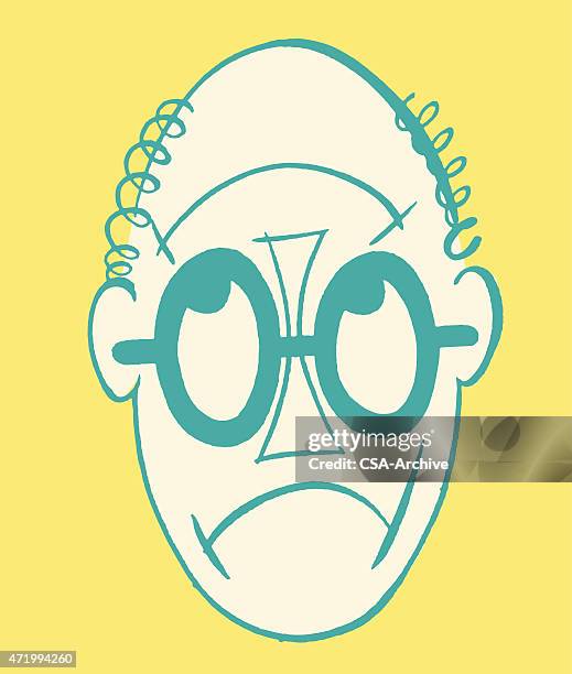 man's face works up or down - inverted stock illustrations