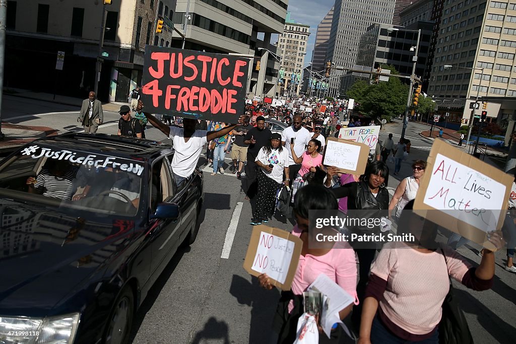 Rally Held In Baltimore Day After Charges Announced Against Officers Involved In Freddie Gray Death