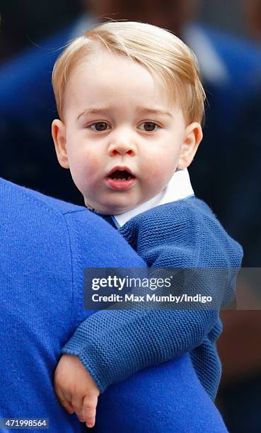 Prince George of Cambridge arrives at the Lindo Wing after Catherine, Duchess of Cambridge gave birth to a baby girl at St Mary's Hospital on May 2,...