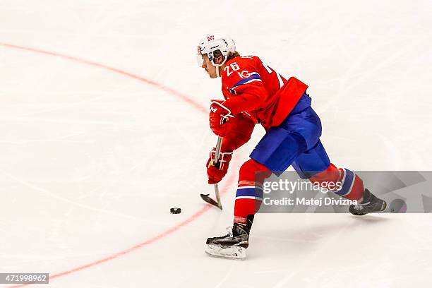 Kristian Forsberg of Norway in action during the IIHF World Championship group B match between Norway and USA at CEZ Arena on May 2, 2015 in Ostrava,...