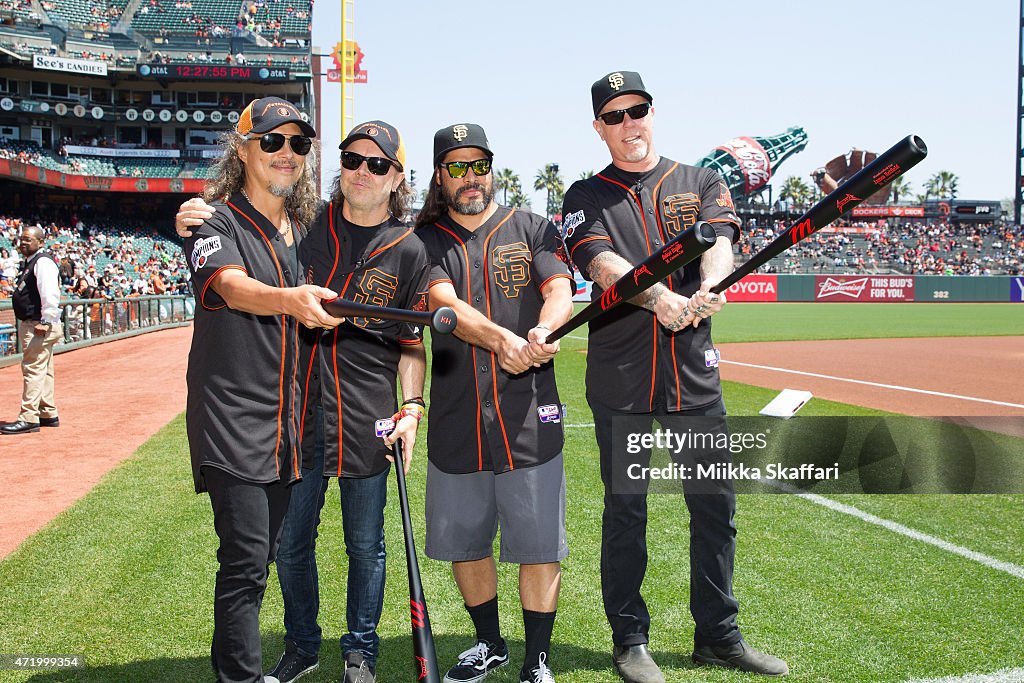 Celebrities At Metallica Day at The San Francisco Giants Game