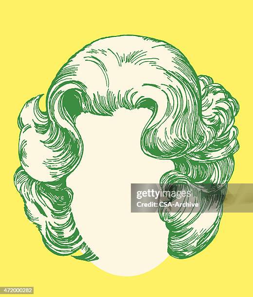 women's hairstyle - wig stock illustrations