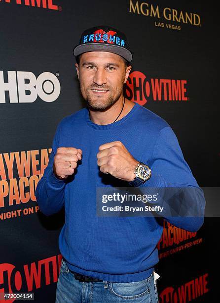 Boxer Sergey Kovalev attends the SHOWTIME And HBO VIP Pre-Fight Party for "Mayweather VS Pacquiao" at MGM Grand Hotel & Casino on May 2, 2015 in Las...