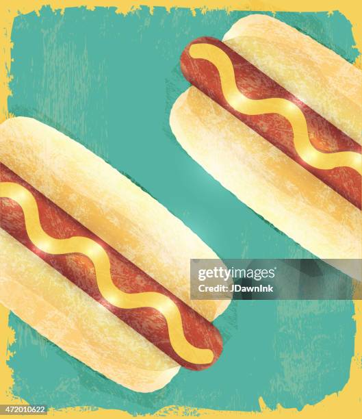 charity hotdog fundraiser design template on wooden background - potluck stock illustrations